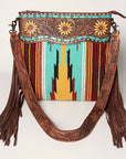 American Darling Signature Crossbody Hand Tooled Saddle Blanket Genuine Leather Women Bag Western Handbag Purse