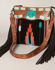 American Darling Signature Crossbody Hand Tooled Saddle Blanket Genuine Leather Women Bag Western Handbag Purse