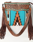 American Darling Small Crossbody Hand Tooled Saddle Blanket Genuine Leather women bag western handbag purse