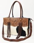 American Darling Tote Hand Tooled Hair On Genuine Leather Women Bag Western Handbag Purse