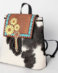 American Darling Hand Tooled Hair On Genuine Leather Women Bag Western Handbag Purse