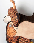 Durable Flex Tree Western Saddle With American Leather Designed For Barrel Trail