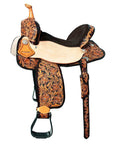Durable Flex Tree Western Saddle With American Leather Designed For Barrel Trail