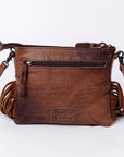 American Darling Western Small Crossbody Bag – Genuine Hair-On Cowhide Leather with Fringes, Adjustable Strap, Handcrafted in Texas