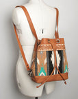 American Darling Bucket Bag for Women, Hand Tooled Floral Leather, Hand-Woven Saddle Blanket, Western Style Genuine Leather