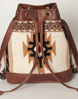 American Darling Bucket Bag for Women, Hand Tooled Floral Leather, Hand-Woven Saddle Blanket, Western Style Genuine Leather