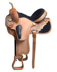 Western Trail Saddle With Flexible American Leather For Horses And Barrel Racing