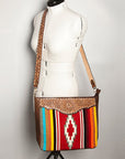 American Darling ADBGA255 Large Crossbody Hand Tooled Saddle Blanket Genuine Leather Women Bag Western Handbag Purse