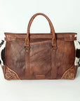 American Darling ADBG516 Duffel Hand Tooled Saddle Blanket Genuine Leather Women Bag Western Handbag Purse