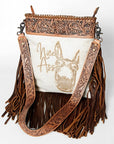 American Darling Messenger Hand Tooled Hair On Genuine Leather Western Women Bag Handbag Purse | Cute