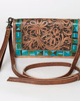 American Darling Organiser Bag Handcrafted from Crocodile Embossed Genuine Leather with YKK Zipper and Detachable Strap