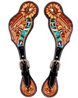 Durable Handcrafted PremiumLeather Spur Straps For Women Western Riding Show Rodeo