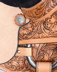 Bar H Equine American Leather Horse Saddle Tack One Ear Headstall | Breast Collar | Browband Headstall | Wither Strap | Tack Set BER252