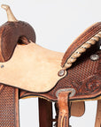 HILASON Western Horse Barrel Racing Saddle Trail American Leather Brown