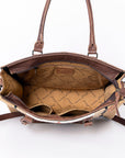American Darling Tote Saddle Blanket Fabric Genuine Leather Western Women Bag Handbag Purse | for College Casual Travel Bags