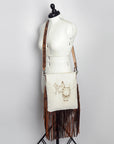 American Darling Messenger Hand Tooled Hair On Genuine Leather Western Women Bag Handbag Purse | Cute