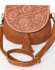 American Darling Messenger Hand Tooled Genuine Leather Women Bag Western Handbag Purse