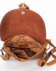 American Darling Messenger Hand Tooled Hair On Genuine Leather Women Bag Western Handbag Purse