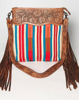 American Darling ADBGZ633 Signature Crossbody Hand Tooled Saddle Blanket Genuine Leather Women Bag Western Handbag Purse