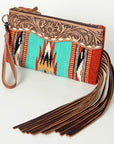 American Darling Wristlet Hand Tooled Saddle Blanket Genuine Leather Western Women Bag | Handbag Purse | Women Wristlet Purse | Wristlet Purse | Travel Wristlet Purse | Leather Wristlet Purse | Clutch Wristlet Purse
