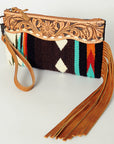 American Darling Wristlet Hand Tooled Saddle Blanket Genuine Leather Western Women Bag | Handbag Purse | Women Wristlet Purse | Wristlet Purse | Travel Wristlet Purse | Leather Wristlet Purse | Clutch Wristlet Purse