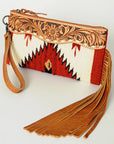 American Darling Wristlet Genuine Leather Women Bag W. Handbag Purse –