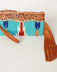 American Darling Wristlet Hand Tooled Saddle Blanket Genuine Leather Western Women Bag | Handbag Purse | Women Wristlet Purse | Wristlet Purse | Travel Wristlet Purse | Leather Wristlet Purse | Clutch Wristlet Purse