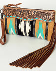 American Darling Wristlet Saddle Blanket Genuine Leather Western Women Bag | Handbag Purse | Women Wristlet Purse | Wristlet Purse | Travel Wristlet Purse | Leather Wristlet Purse | Clutch Wristlet Purse