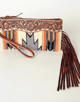 American Darling Wristlet Hand Tooled Saddle Blanket Genuine Leather Western Women Bag | Handbag Purse | Women Wristlet Purse | Wristlet Purse | Travel Wristlet Purse | Leather Wristlet Purse | Clutch Wristlet Purse