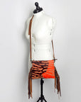 American Darling Western Small Crossbody Bag – Genuine Hair-On Cowhide Leather with Fringes, Adjustable Strap, Handcrafted in Texas