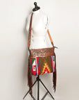 American Darling ADBGZ573A Signature Crossbody Hand Tooled Saddle Blanket Genuine Leather women bag western handbag purse