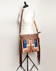 American Darling ADBGZ568A Signature Crossbody Hand Tooled Saddle Blanket Genuine Leather women bag western handbag purse