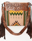 American Darling ADBGZ575A Signature Crossbody Hand Tooled Saddle Blanket Genuine Leather women bag western handbag purse