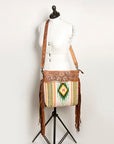 American Darling ADBGZ580A Signature Crossbody Hand Tooled Saddle Blanket Genuine Leather women bag western handbag purse