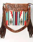American Darling ADBGZ571A Signature Crossbody Hand Tooled Saddle Blanket Genuine Leather women bag western handbag purse
