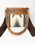 American Darling ADBGZ579A Signature Crossbody Hand Tooled Saddle Blanket Genuine Leather women bag western handbag purse