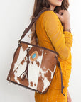 American Darling ADBGD160B Bucket Hair On Genuine Leather women bag western handbag purse