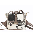 OHLAY KB102 Backpack Upcycled Canvas Hair-On Genuine Leather women bag western handbag purse