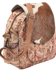 Ohlay Bags KB115 Backpack Upcycled Canvas Hair-On Genuine Leather Women Bag Western Handbag Purse