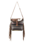 OHLAY KB116 Cross Body Upcycled Wool Upcycled Canvas Embossed Hair-On Genuine Leather women bag western handbag purse