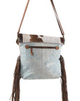 OHLAY KB119 Cross Body Upcycled Wool Upcycled Canvas Embossed Hair-On Genuine Leather women bag western handbag purse