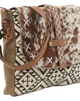 Crossbody Upcycled Wool Canvas Hair On Hide Leather Western Inspired Women Handbag