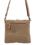 Crossbody Upcycled Wool Canvas Hair On Hide Leather Western Inspired Women Handbag