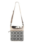 OHLAY KB129 Cross Body Upcycled Canvas Hair-On Genuine Leather women bag western handbag purse