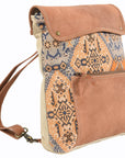 OHLAY KB132 Backpack Upcycled Canvas Genuine Leather women bag western handbag purse