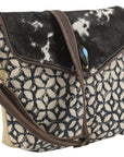 OHLAY KB133 Cross Body Upcycled Wool Upcycled Canvas Hair-On Genuine Leather women bag western handbag purse