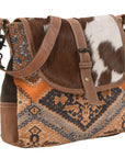 OHLAY MESSENGER Upcycled Canvas Genuine Leather women bag western handbag purse