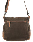 OHLAY MESSENGER Upcycled Canvas Genuine Leather women bag western handbag purse