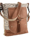 OHLAY MESSENGER Upcycled Canvas Genuine Leather women bag western handbag purse