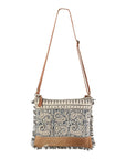 Crossbody Bag With Repurposed Wool Canvas And Hair On Leather Western Craftsmanship